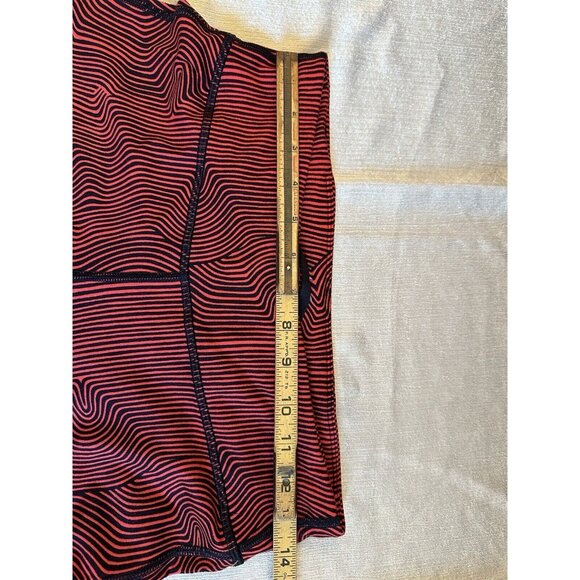 Nike Running Leggings Workout Capri Crop Leggings Red Black Sz Medium Gym Women - Picture 7 of 8